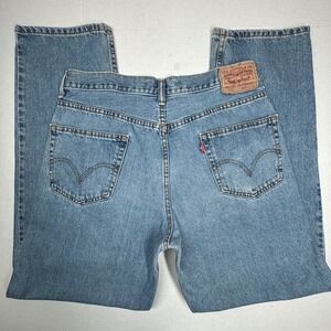 Levi Strauss 550 Mens Jeans Distressed Relaxed Fit Blue Denim 34x32‎ Work